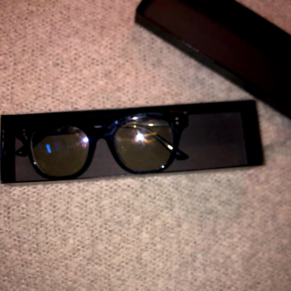UNPRESCRIBED black bulky glasses with gold lining